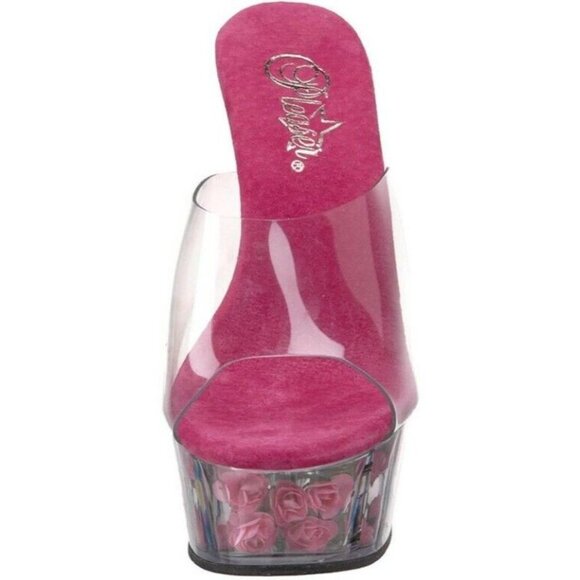 Pleaser Delight 6" Heel Platform Pumps Women's Size 6  Pink Flowers Sexy… - Picture 3 of 12